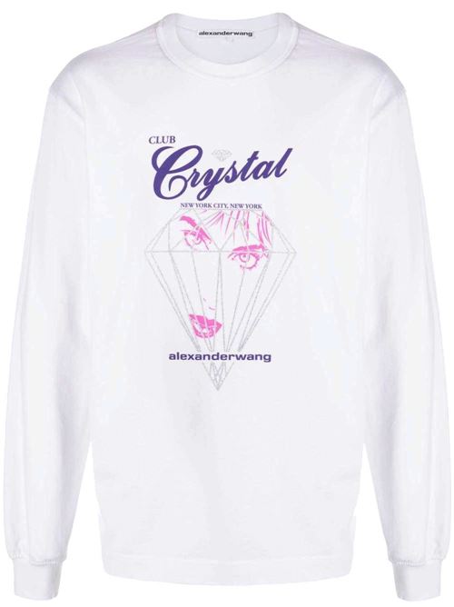 T-shirt Club Crystal con stampa grafica da donna Alexander Wang | UCC1241692111